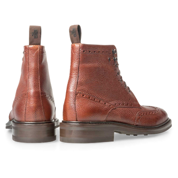 Boot geprint leer cognac