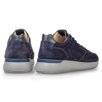 Blauwe su&egrave;de sneaker