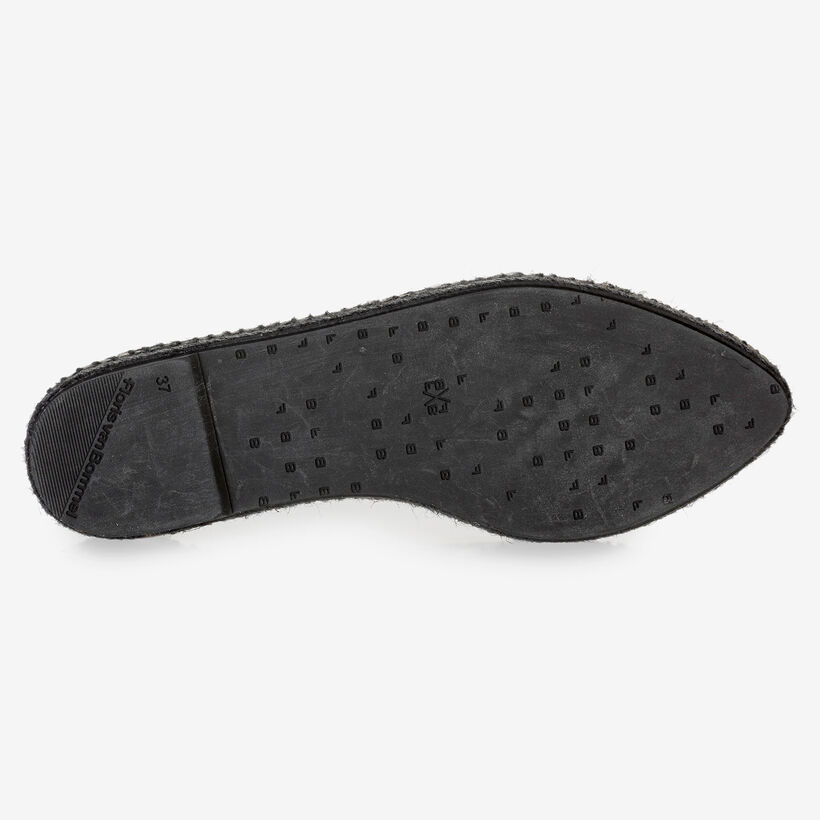 Bruin/witte leren espadrille met snakeprint