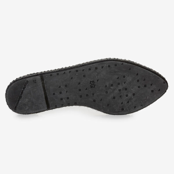 Bruin/witte leren espadrille met snakeprint