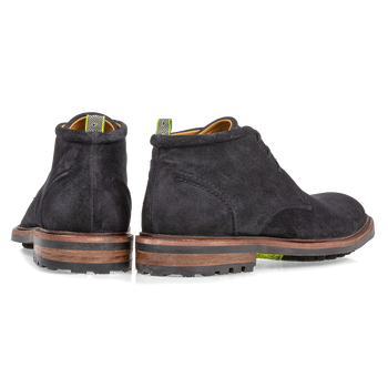 Lace boot suede leather black