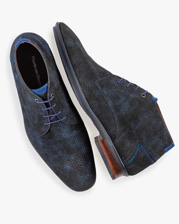 Veterboot blauw met print