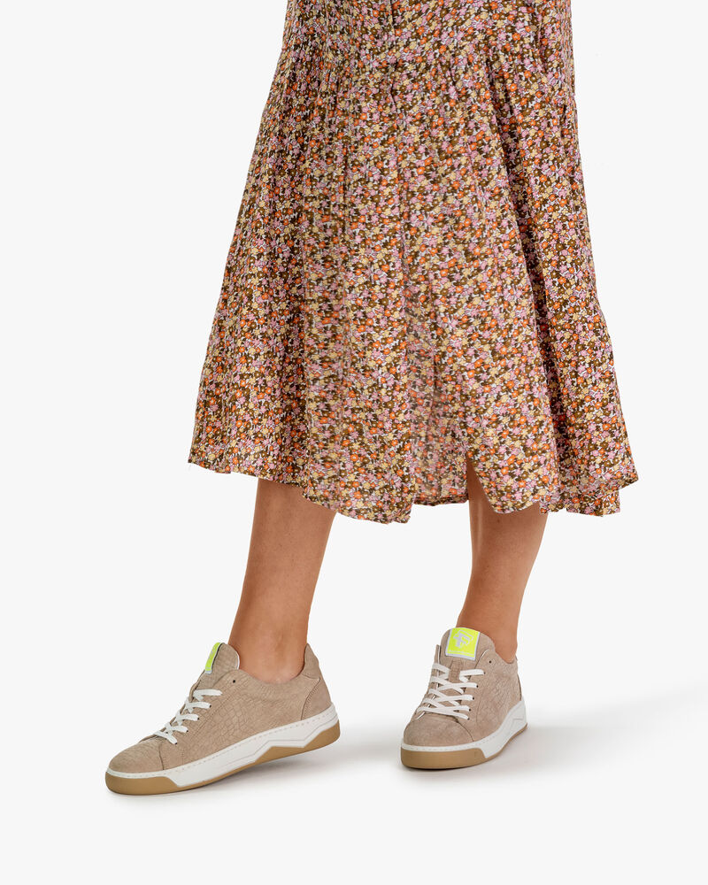 Sneaker geprint su&egrave;de beige