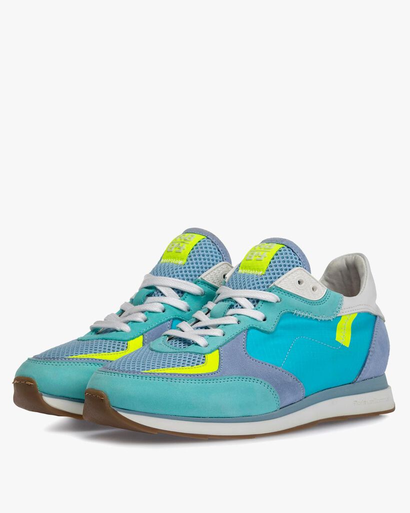 Sneaker nubuckleer blauw
