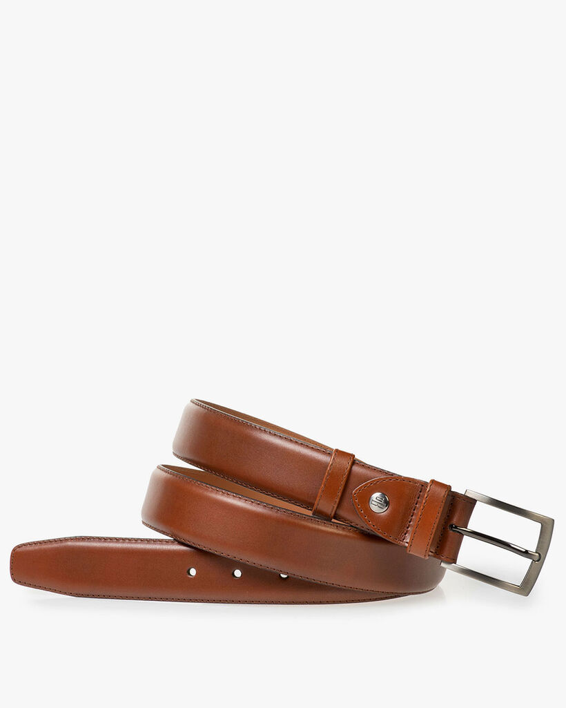 Kalfsleren riem donker cognac