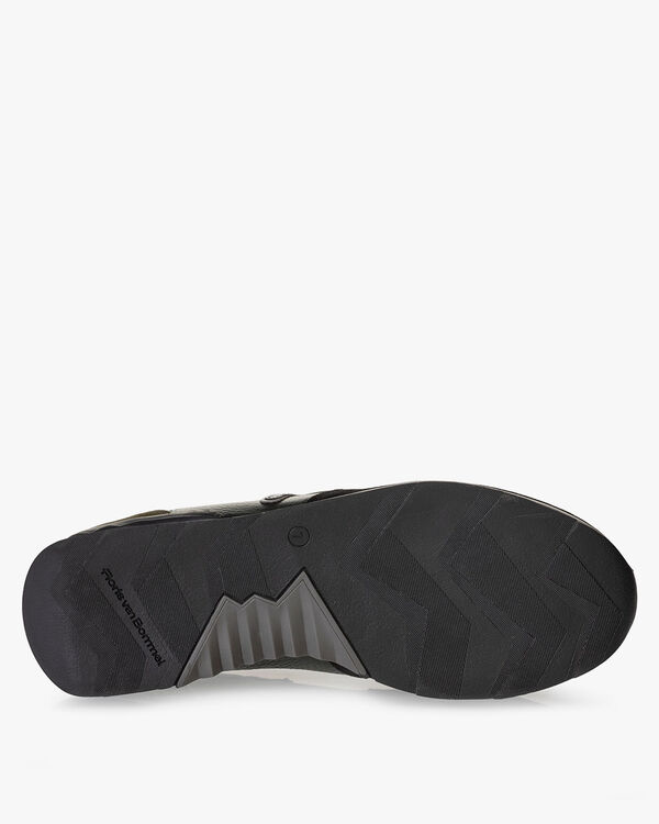 Sneaker su&egrave;de donkergroen/zwart