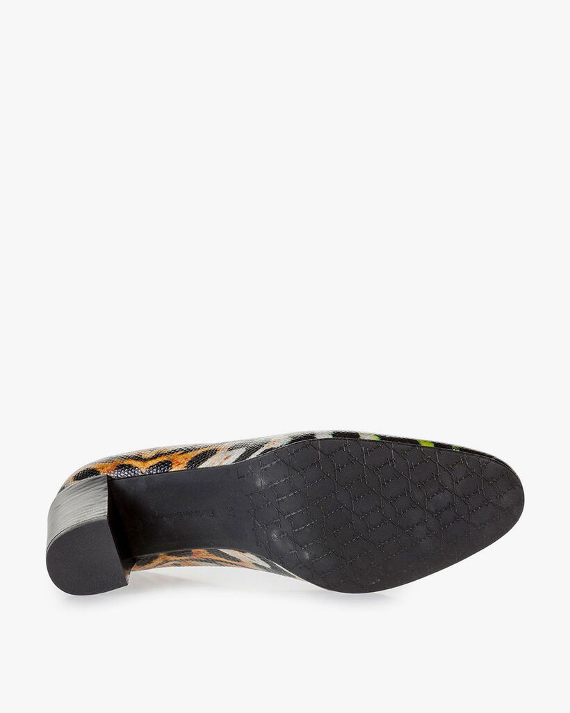 Zwarte leren pump print