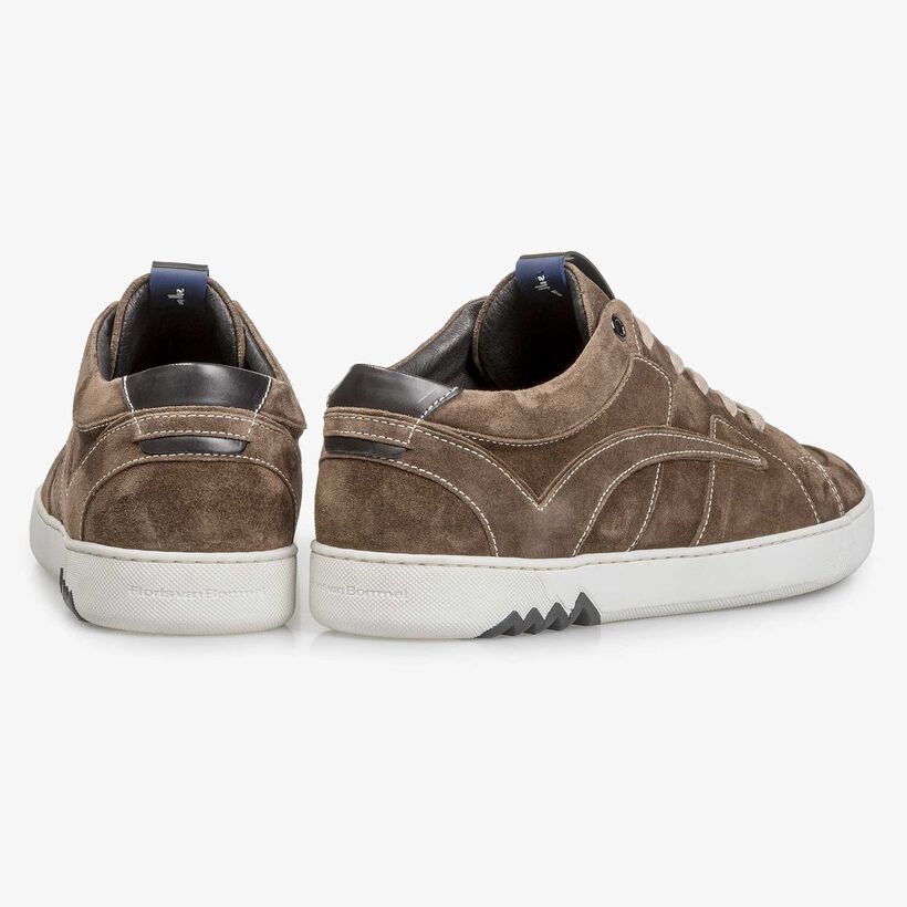 Su&egrave;de veterschoen donker taupe
