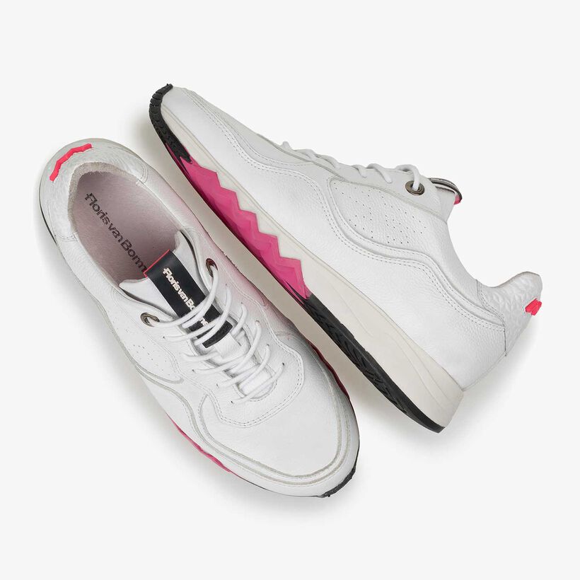 White structured calf leather sneaker
