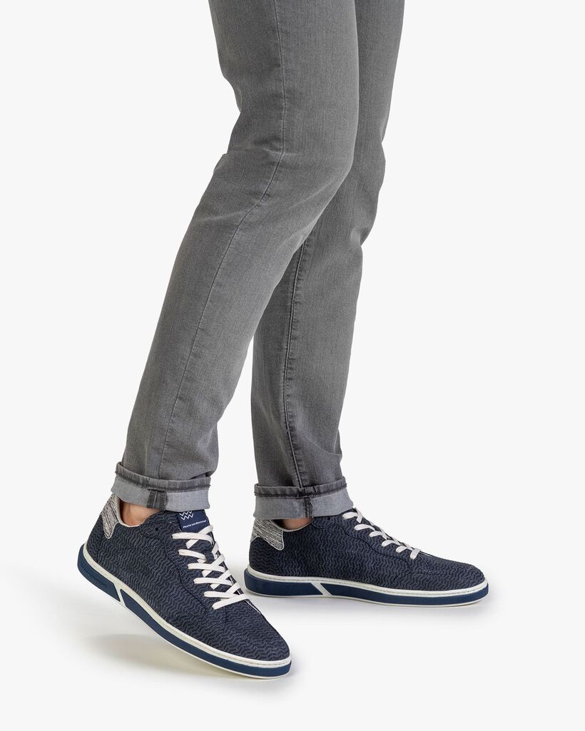Sneaker nubuckleer blauw