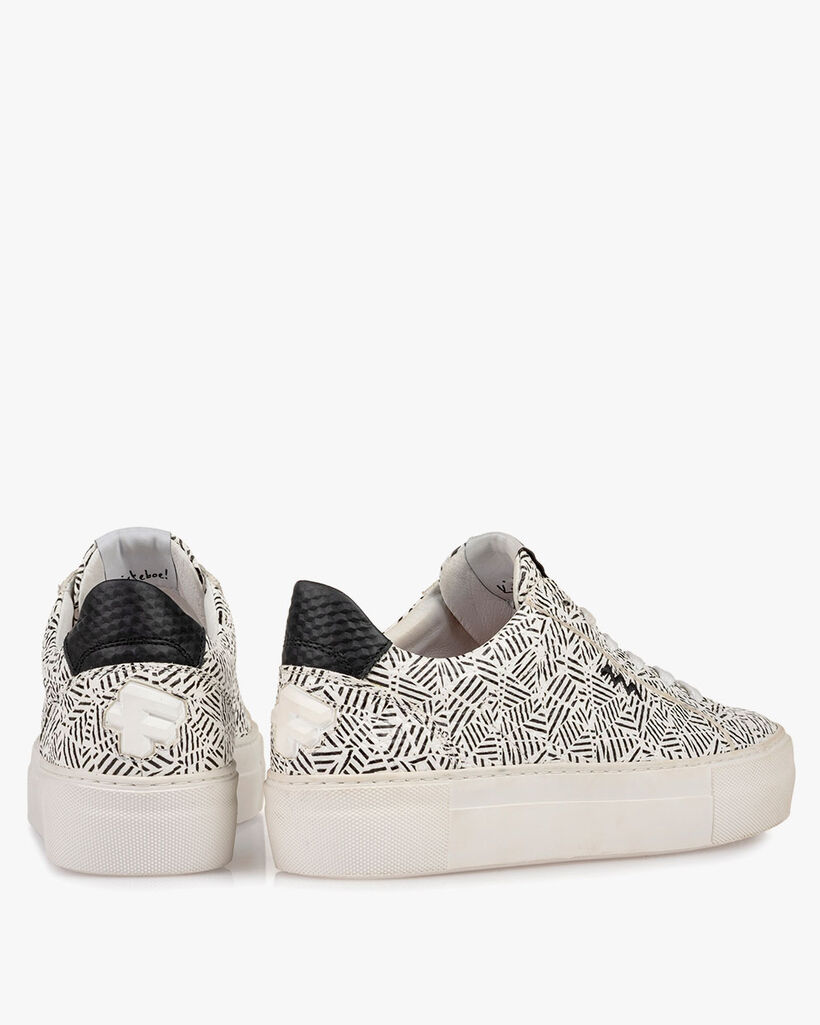 Sneaker zigzag print zwart/wit