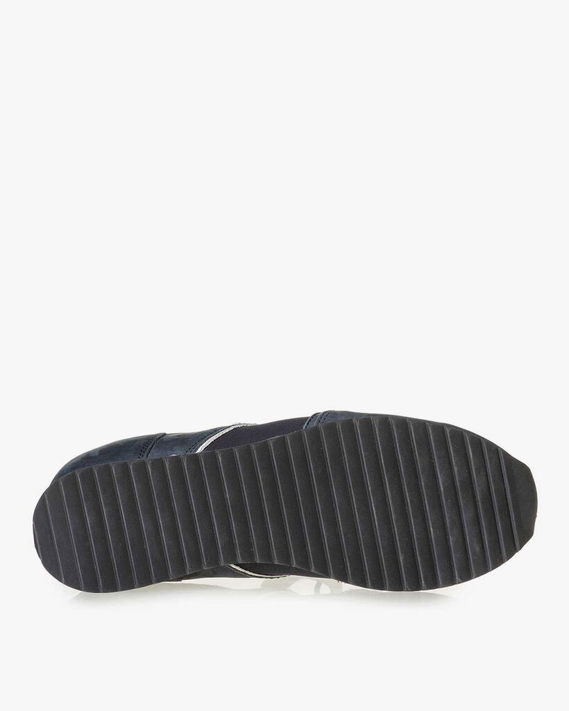 Donkerblauwe nubuckleren sneaker