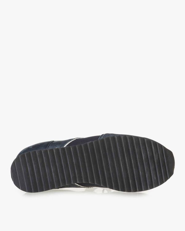 Donkerblauwe nubuckleren sneaker