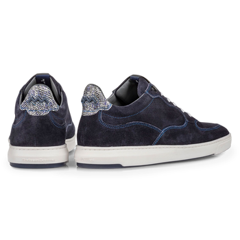 Sneaker geprint su&egrave;de blauw