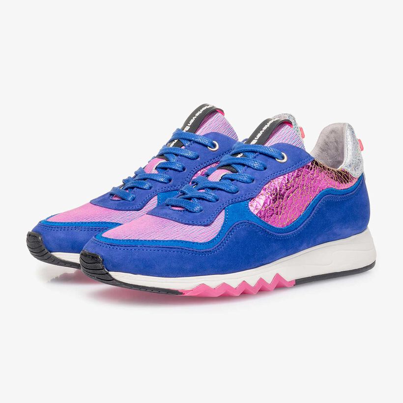 Kobaltblauwe su&egrave;de sneaker