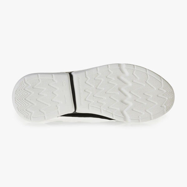 Black suede leather sneaker with metallic print