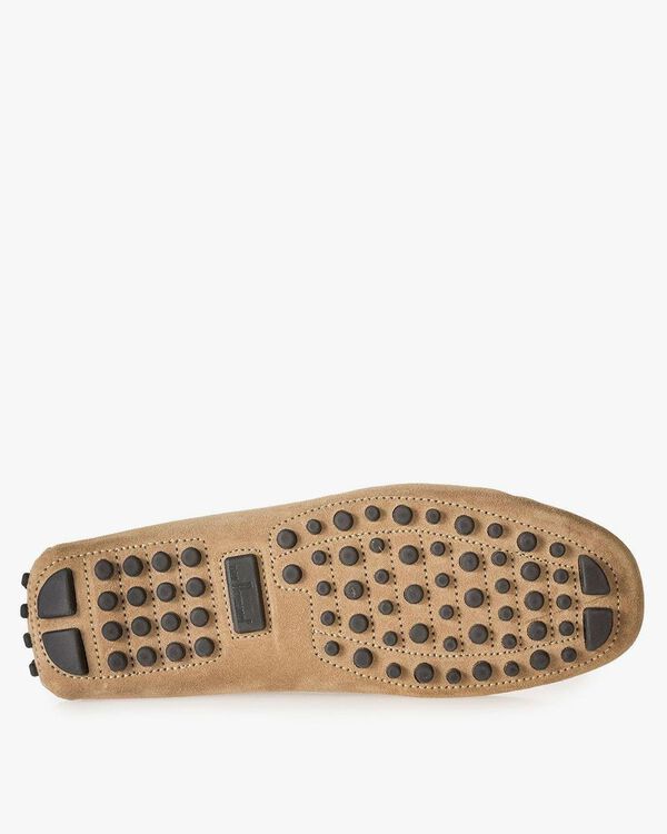 Su&egrave;de mocassin taupe