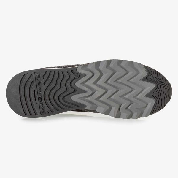 Donkergrijze nubuckleren veterschoen