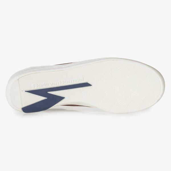 Red printed nubuck leather sneaker