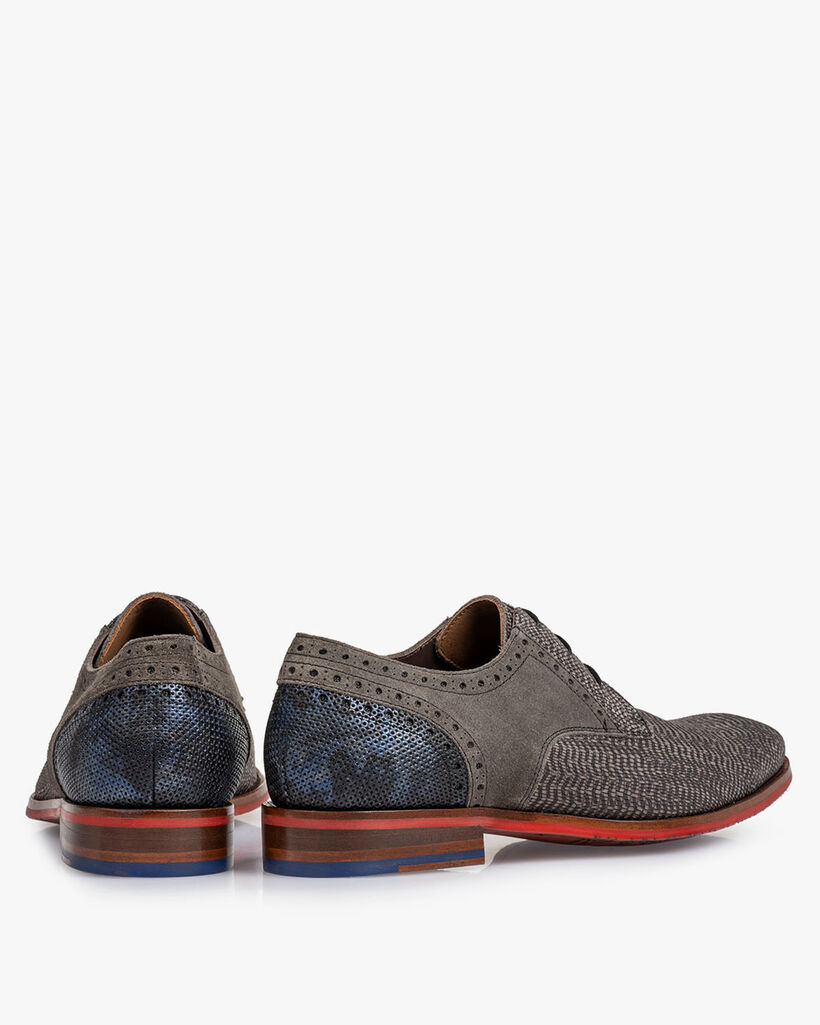 Lace shoe nubuck leather taupe