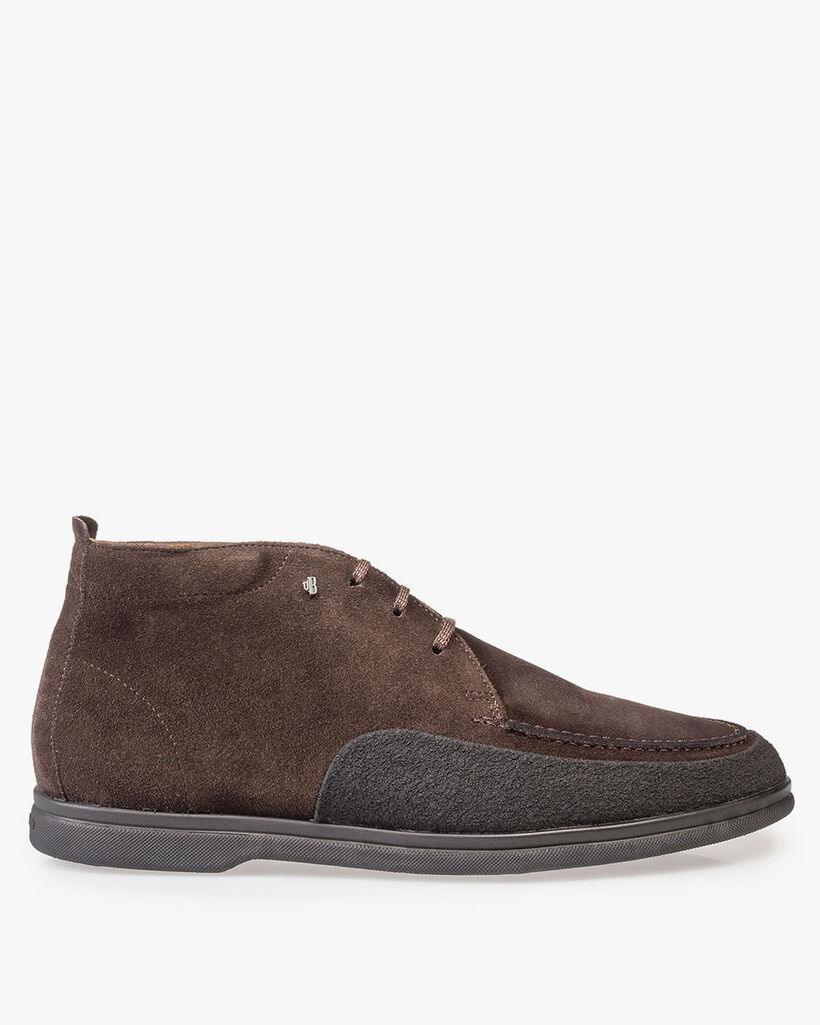 Mid-high suede leather lace boot