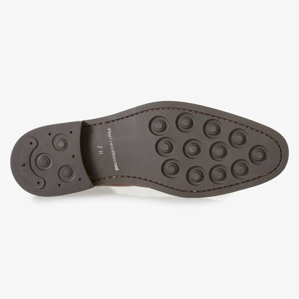 Premium cognac-coloured croco leather lace shoe