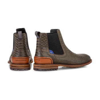 Chelsea boot reptile print green
