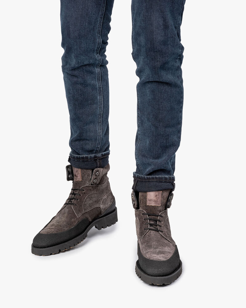 Veterboot grijs su&egrave;de