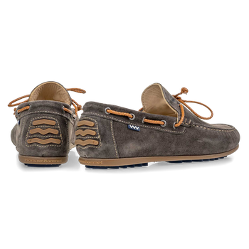 Mocassin su&egrave;de donkergrijs