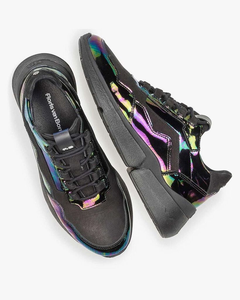 Multi-color sneaker van lakleer