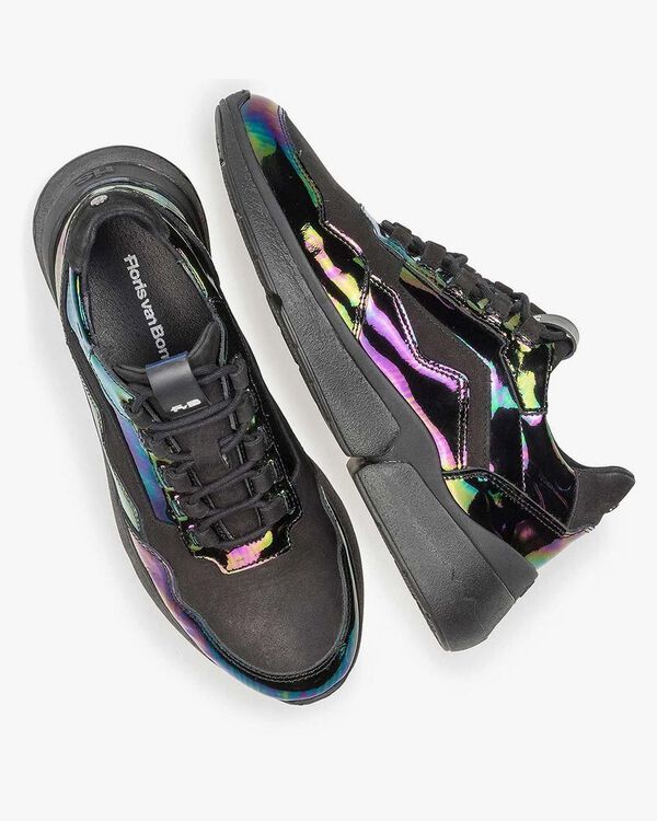Multi-color sneaker van lakleer