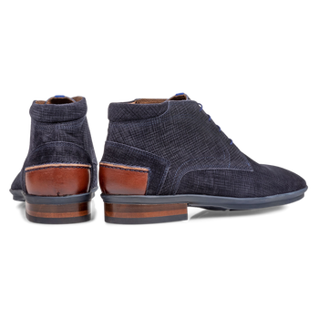 Boot geprint su&egrave;de blauw