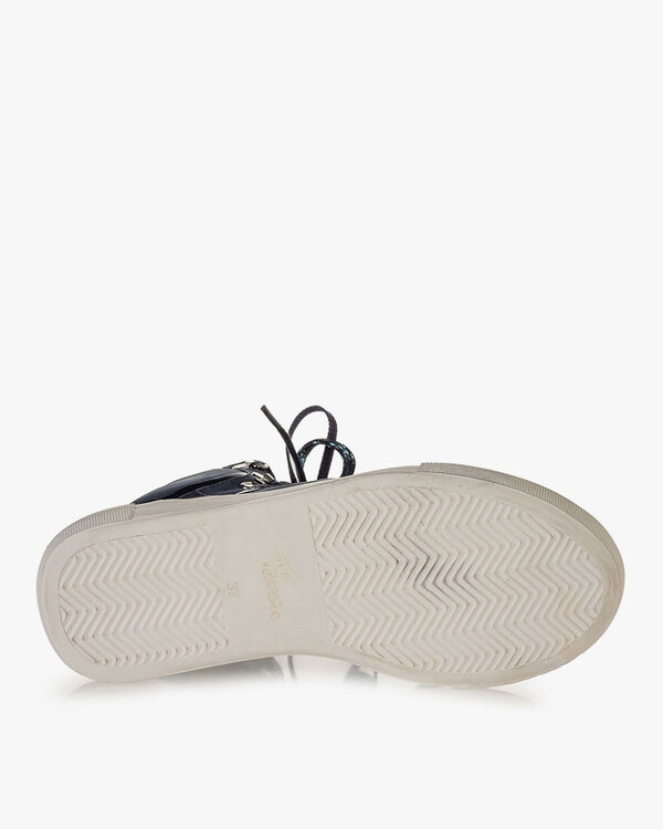 Mid-high sneaker nubuck leather blue
