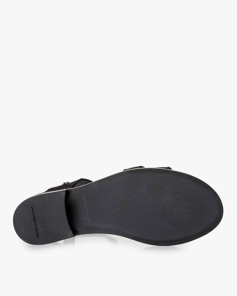 Black suede leather sandals