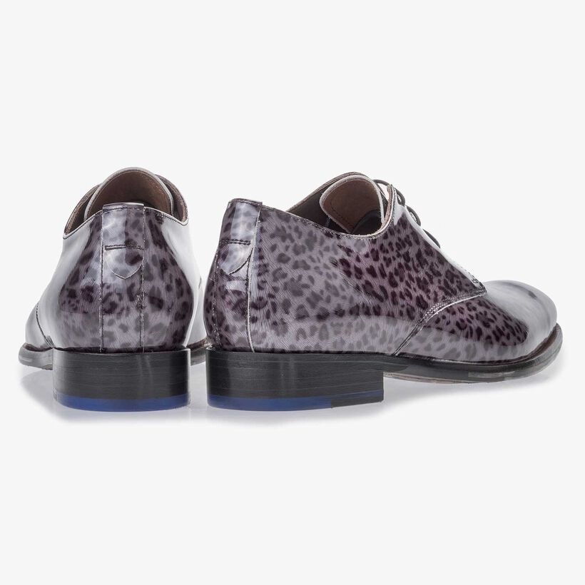 Premium darkgrey, patent leather lace shoe