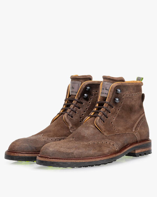 Veterboot su&egrave;de cognac