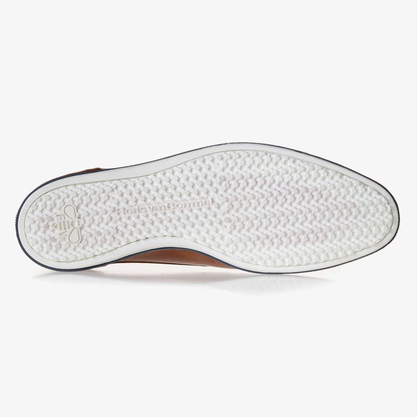 Leren veterschoen cognac