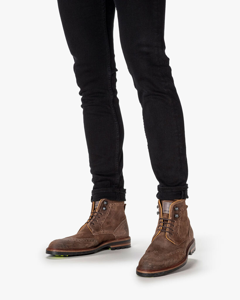 Veterboot su&egrave;de cognac