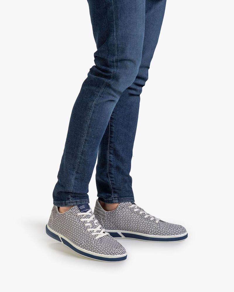 Sneaker leer zwart/wit