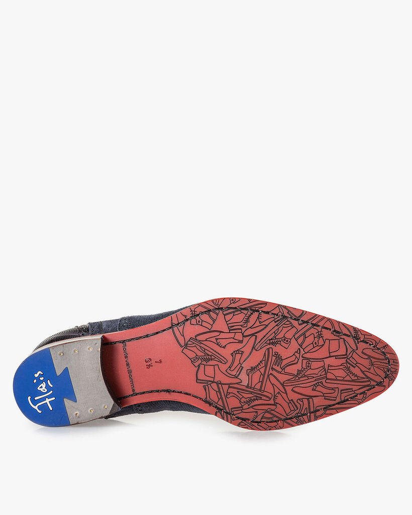 Lace shoe dark blue with print