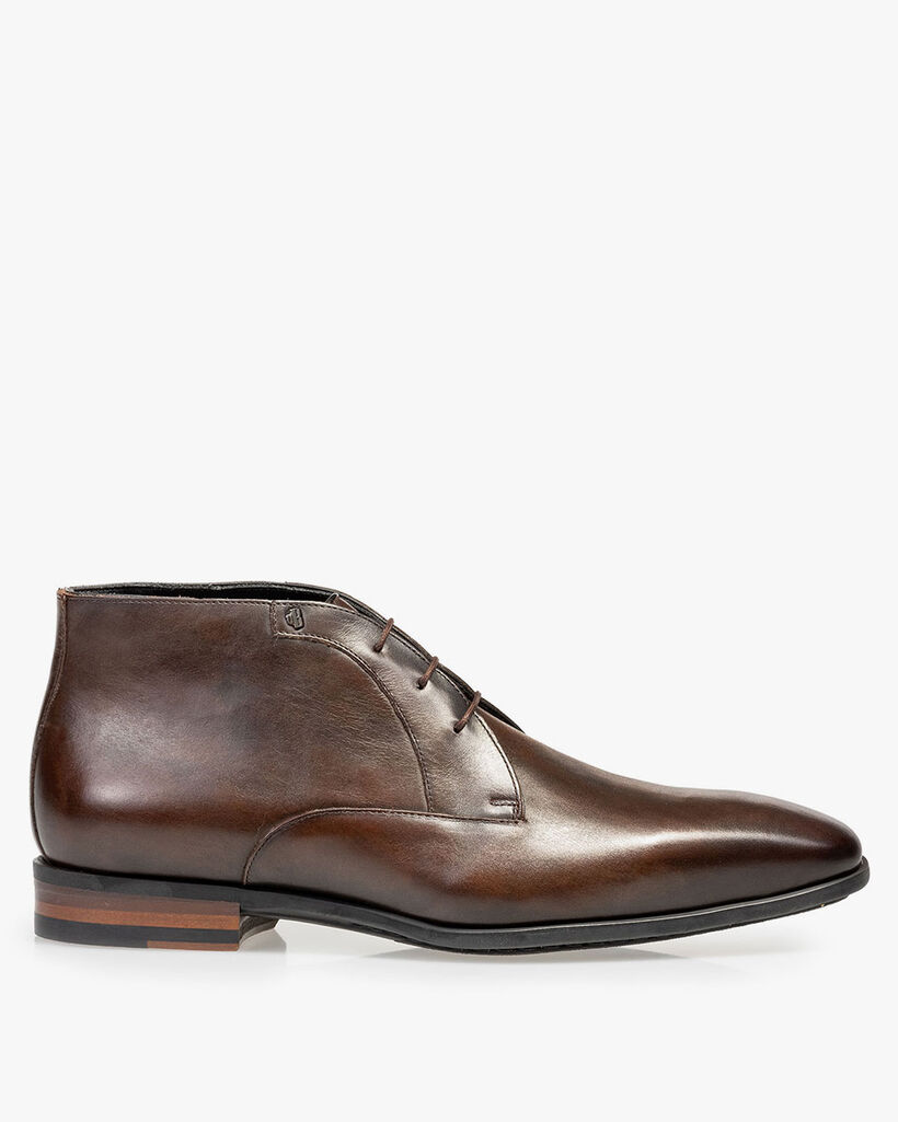 Lace shoe calf leather dark brown