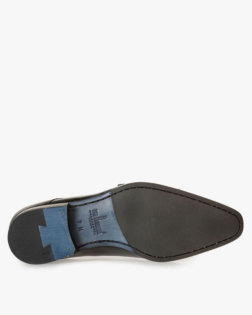Black calf leather monk strap