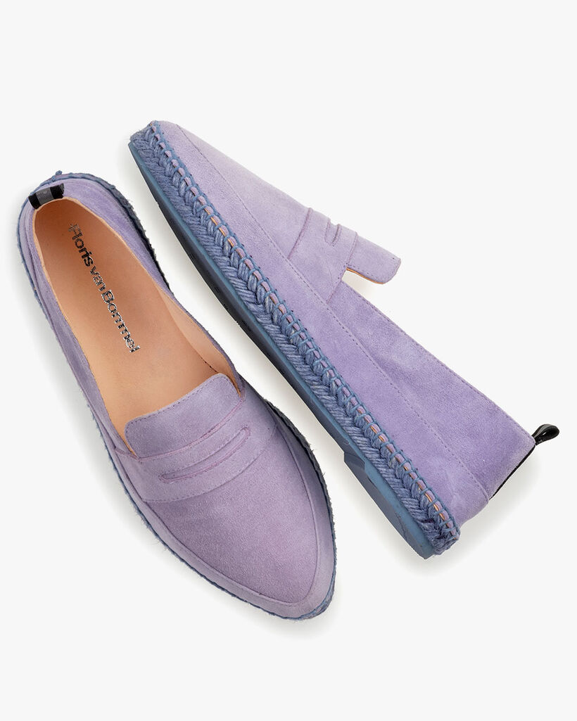 Espadrille suede leather purple