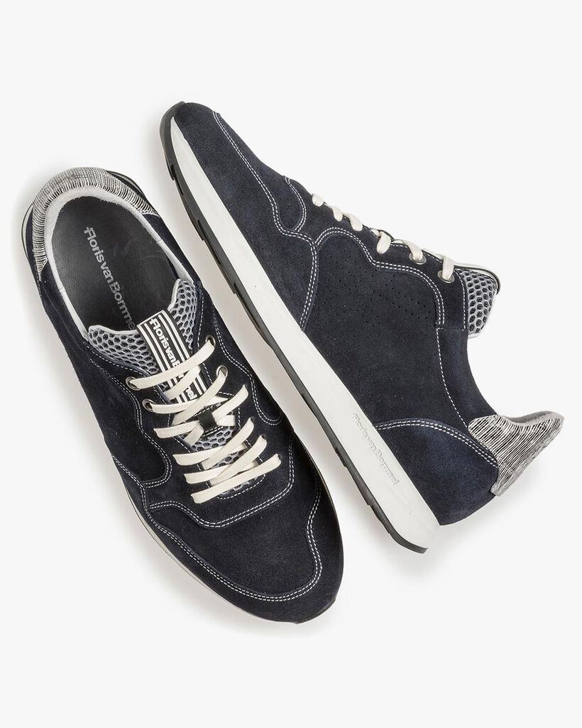 Blauwe su&egrave;de sneaker
