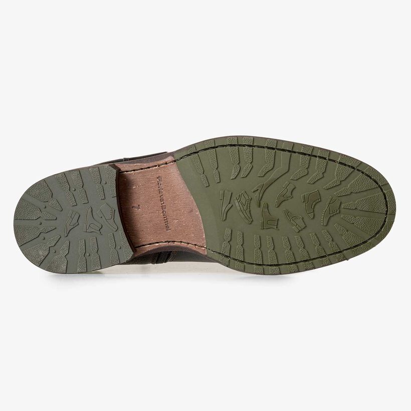 Wol gevoerde zwarte leren chelsea boot