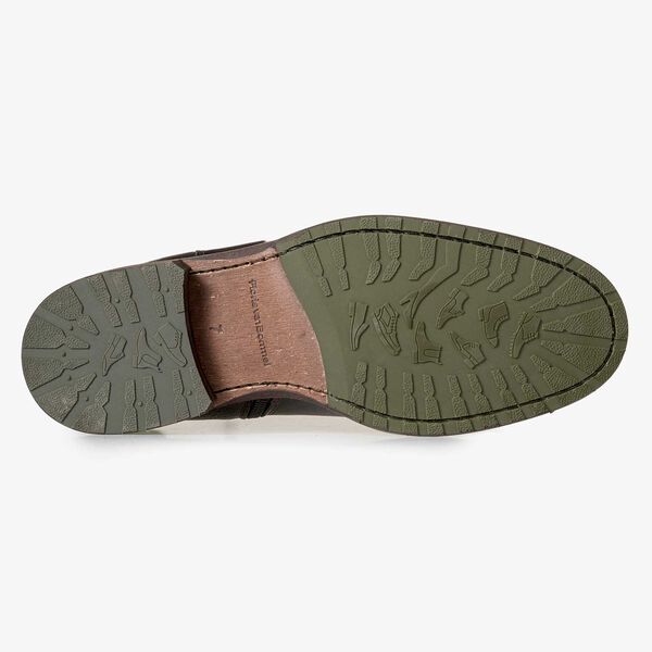 Wol gevoerde zwarte leren chelsea boot
