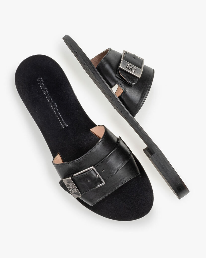Slipper kalfsleer zwart