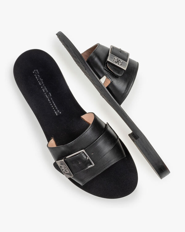 Slipper kalfsleer zwart