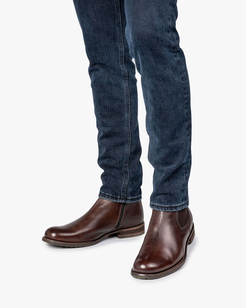 Lambskin lined brown Chelsea boot