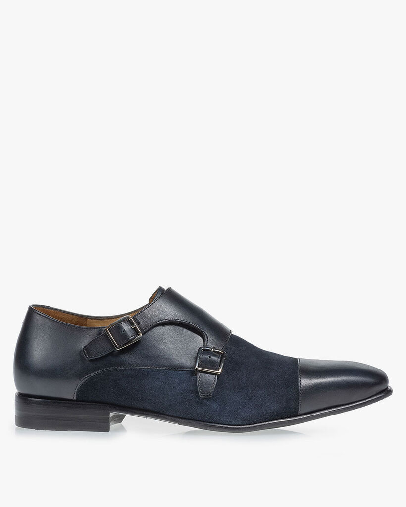 Double monk strap dark blue